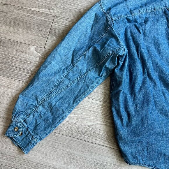 NWOT Vintage Arrow Blue Jeans Co. Fleece Lined Denim Button Down Shacket Size XL - Picture 5 of 5
